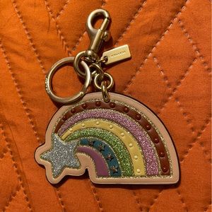 SOLD SOLD ..  Coach Glitter Star Leather Rainbow Bag charm SOLD SOLD
